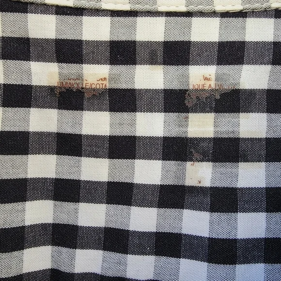 MUJI Black White Gingham Cotton Button Down Shirt Minimalist Large - Picture 11 of 13